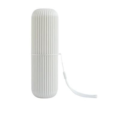 Compact Travel Toothbrush Holder With Toothpaste Container Portable, Hygienic, And Durable For Camping & Outdoor Use white