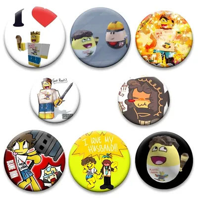 Game Anime Character Badge I Love Fried Chicken Shedletsky Brooches Round Creative Cartoon Pins for Bag Accessories Jewelry Gift