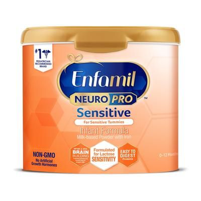 Enfamil NeuroPro Sensitive Infant Formula Unflavored 19.5 oz. Canister Powder Milk-Based Lactose Intolerance (1201013_EA)