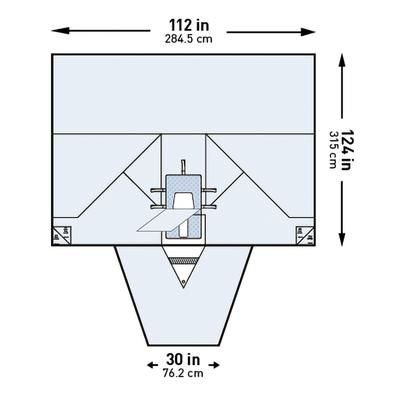 McKesson Abdominal Drape LAVH Laparotomy Drape 112 W X 30 W X 124 L Inch Sterile (1101307_PK)