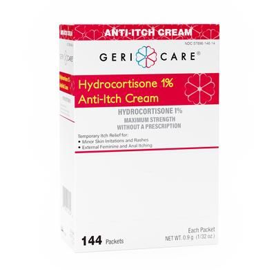 Geri-Care Itch Relief 1% Strength Cream 144 Per Box Individual Packet (1234577_BX)
