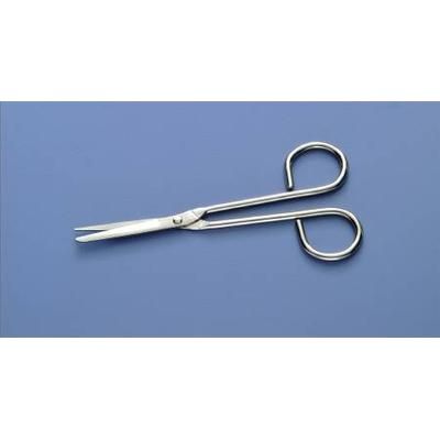 Busse Utility Scissors Nurse 5-1/4 Inch Length Floor Grade Stainless Steel Sterile Finger Ring Handle Angled Sharp Tip / Blunt Tip (168227_CS)