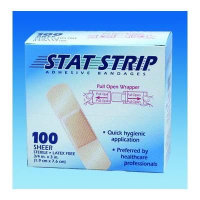 American White Cross Stat Strip Adhesive Strip 1 X 3 Inch Plastic Rectangle Sheer Sterile (197291_BX)