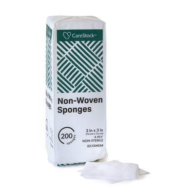 CareStock Gauze Sponge 4 X 4 Inch 4-Ply NonSterile 200 per Pack (1242207_CS)
