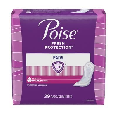 Poise Fresh Protection Bladder Control Pad 14.6 Inch Length Heavy Absorbency Sodium Polyacrylate Core One Size Fits Most (1163799_PK)
