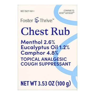 Foster & Thrive Chest Rub 4.8% - 1.2% - 2.6% Strength Ointment 3.5 oz. (1235084_EA)