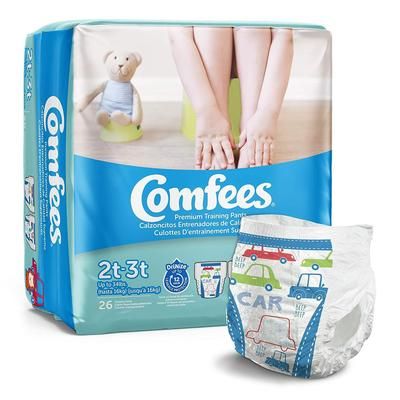 Comfees Male Toddler Training Pants Pull On with Tear Away Seams Size 2T to 3T Disposable Moderate Absorbency (944455_CS)