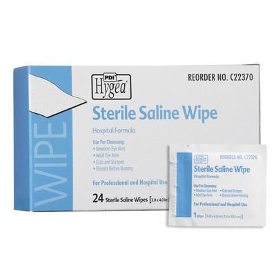 Hygea Saline Cleansing Towelette Individual Packet Unscented 24 Count (144086_BX)