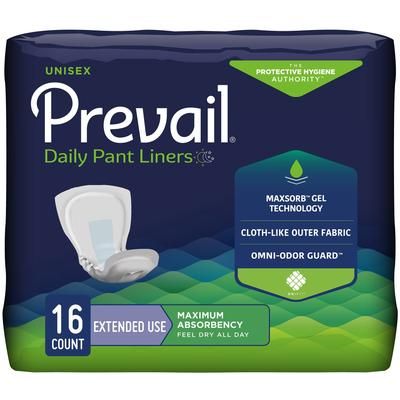Prevail Daily Pant Liners Incontinence Liner 28 Inch Length Heavy Absorbency Polymer Core One Size Fits Most (747199_CS)