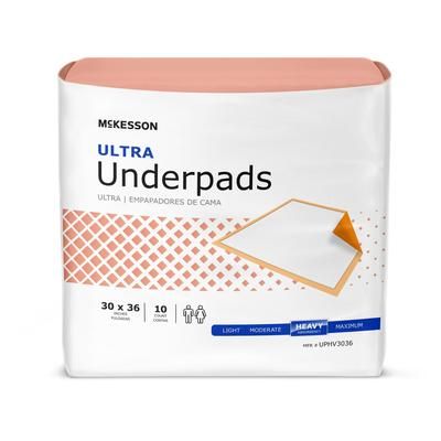 McKesson Ultra Disposable Underpad 30 X 36 Inch Fluff / Polymer Heavy Absorbency (724031_BG)
