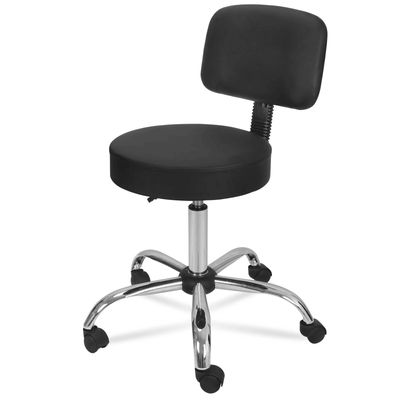 Adjustable Black Rolling Medical Spa Salon Stool With Backrest Cushion, Swivel Chair For Tattoo, Facial, Massage Adjustable Black Rolling Medical Spa Salon Stool With Backrest Cushion, Swivel Chair For Tattoo, Facial, Massage