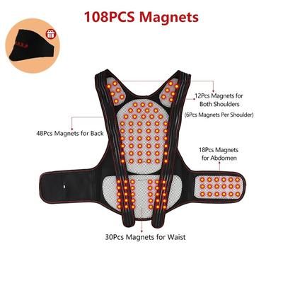 Tourmaline Magnetic Heated Vest Self Heating Thermal Brace For Back Pain And Posture Support item C m