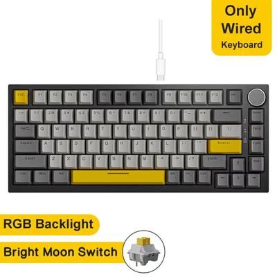Ajazz AK820Pro Wireless Mechanical Gaming Keyboard Hot Swappable, Gasket Mounted, With Customizable Knob ak820 Grey