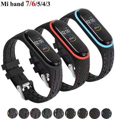 Silicone Replacement Strap For Mi Band 3 4 5 6 7 Smartwatch for Mi Band 3 4 red c