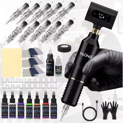 Wireless Tattoo Kit With Rotary Tattoo Machine And Cartridge Needles For Beginners And Professionals black Kit 3