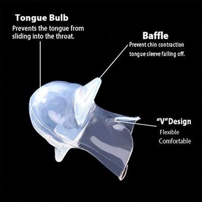 Medical Anti Snore Device Tongue Retainer Mouthpiece To Stop Snoring white Naked