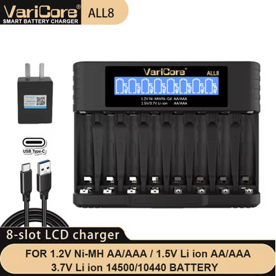 VariCore LCD Fast AA AAA Battery Charger 8 Slot Universal Rechargeable Battery Charger all8 5v2a au