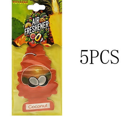 Natural Scented Car Air Freshener Hanging Perfume Fragrance Christmas Tree For Auto Interior 5pcs coconut