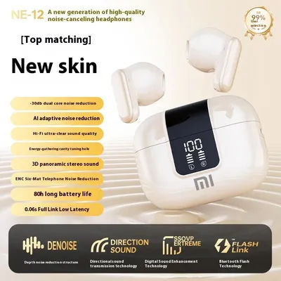 Wireless Headphones With Mic, Bluetooth Headset, LED Display Game Earbuds, Charging Noise Reduction Earphones skin