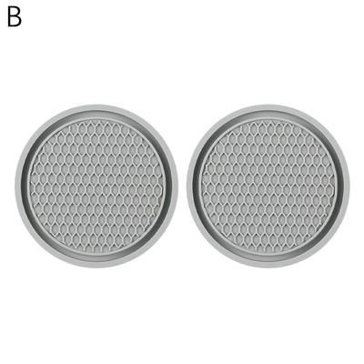 Diamond Rhinestone Car Cup Holder Pad Non slip Rubber Coaster Mat, Anti skid 7cm Auto Interior Bottle Holder Insert gray 2pcs