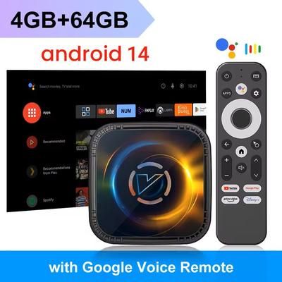 Android 14 Smart TV Box With Octa Core Processor 8K 4K Video Wifi6 And Cooling Fan eu Plug 4g64gb
