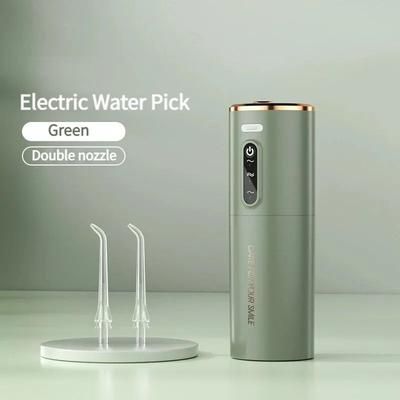 Rechargeable Oral Irrigator, Portable Electric Water Floss Tooth Cleaner, Waterproof Dental Care Device For Adults green