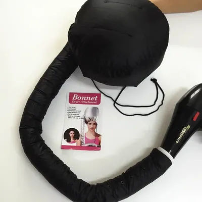 Hair Dryer Bonnet Cap, Portable Steamer Hood For Baked Oil Treatment, Quick Drying & Hairdressing At Home Or Travel black