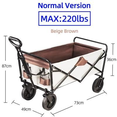 Collapsible Folding Utility Wagon Cart Heavy Duty Outdoor Beach Trolley With Large Capacity stc220lbs mika