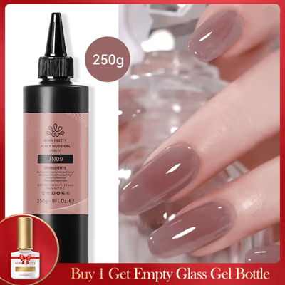 BORN PRETTY 10 In 1 Glue Gel Nail Polish With Rubber Base And Super Bright Top Coat jelly Nude Gel Jn05