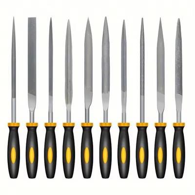 Precision Needle File Set With Non Slip Handles For Wood And Plastic 10pcs