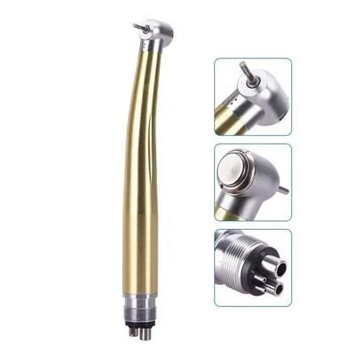 Colorful Dental High Speed Handpiece With Push Button And Air Turbine Spray gold 4 Holes