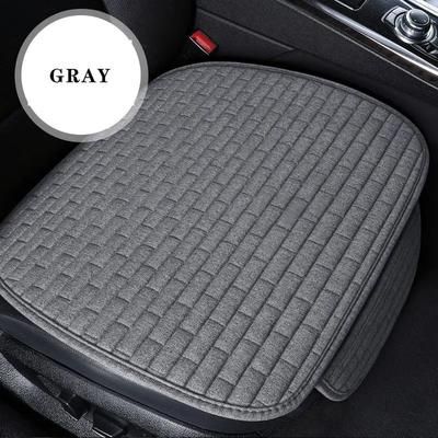 Breathable Flax Car Seat Cushion Front And Rear Auto Seat Protectors With Non Slip Backing a gray