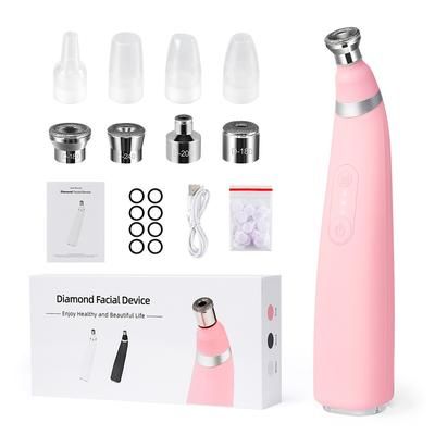 Portable Diamond Peeling Machine, Microdermabrasion Facial Cleaning Device & Vacuum Blackhead Remover pink