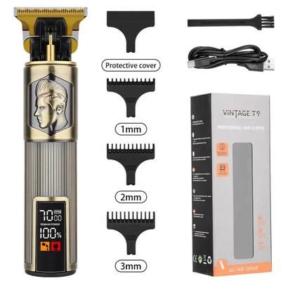 T9 Vintage Hair Clippers For Men, LED Electric Trimmer, Dragon Carved Beard Shaver & Hair Cutting Machine For Home style 3