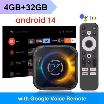 Android 14 Smart TV Box With Octa Core Processor 8K 4K Video Wifi6 And Cooling Fan us Plug 4g32gb