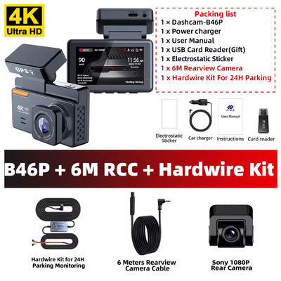 Xiaomi 4K Dual Lens Dash Cam With GPS WiFi & 24H Parking Monitor 128g b46p 6m Rc kit