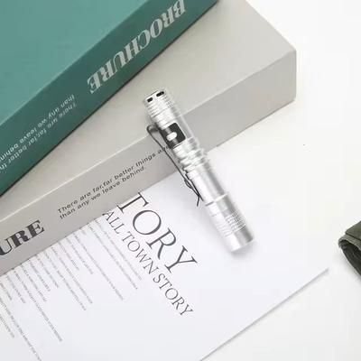 Mini LED Pen Flashlight With Clip For Emergency And Outdoor Use white