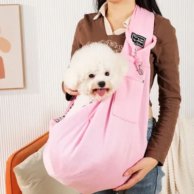 Comfortable Dog Bag Pet Crossbody Shoulder Bag For Outdoor Travel, Portable Cat & Puppy Sling Carrier Hands Free Pet pink