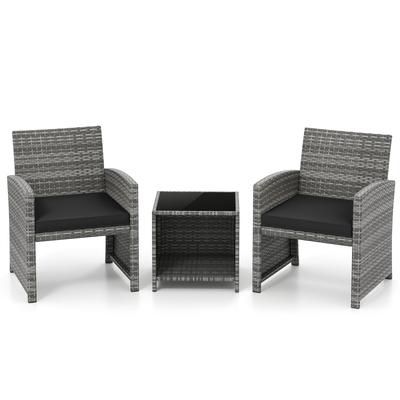 Patio Furniture Set, Tempered Glass Table & Cushioned Chairs For Outdoor Patio, Deck, Porch, Backyard Seating Patio Furniture Set, Tempered Glass Table & Cushioned Chairs For Outdoor Patio, Deck, Porch, Backyard Seating