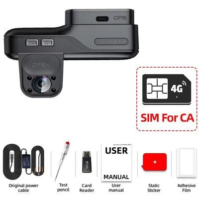 E ACE 4G LTE Dash Cam With GPS & Remote Live View Dual Lens Night Vision Car Recorder For Safety & Surveillance b65 ca Sim Card 128g