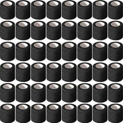 Wholesale Black Tape Tattoo Handle Bandage Anti Slip, Waterproof, Disposable Self Adhesive Elastic Bandage For Tattoo 48pcs