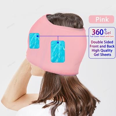 Adjustable Sleeping Eye Mask,Soothing Hot & Cold Compress For Puffy Eyes, Stress Relief & Better Sleep,Soft Gel Eye pink Upgraded