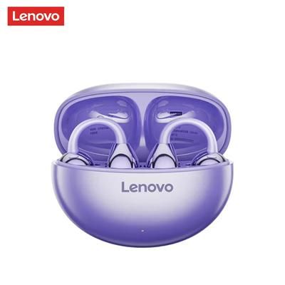 Lenovo Bluetooth Wireless Ear Clip Earbuds, Bone Conduction Headphones, TWS Panoramic Sound With Mic purple