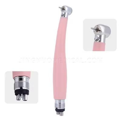 High Speed Dental Handpiece With Push Button And Ceramic Bearings pink 4 Hole Led