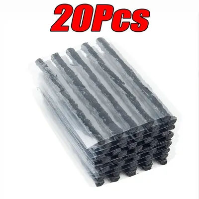 Car Tire Repair Tool Kit With Rubber Strip Tubeless Tyre Puncture Studding Plug For Motorcycle, Truck & Vacuum 20pcs Black