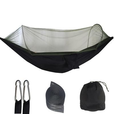 Outdoor Camping Hammock With Mosquito Net, Lightweight Hanging Hammocks In High Strength Parachute Fabric For Adventures black
