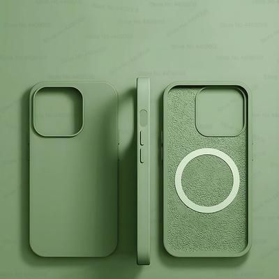 Magsafe Liquid Silicone Case For IPhone, Ultra Thin, Magnetic, Wireless Charging & Shockproof Cover green iphone 16 Plus
