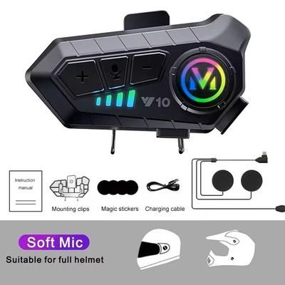 Motorcycle Helmet Bluetooth Headset Waterproof With Long Battery Life y10 Soft Mic