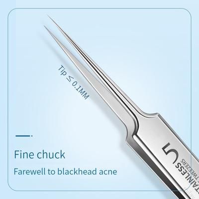 Professional German Ultra Fine Tweezers, Blackhead Remover, Pimple Extractor & Acne Needle Tool For Spa, Or Home Facial regular zhijia 11.6cm