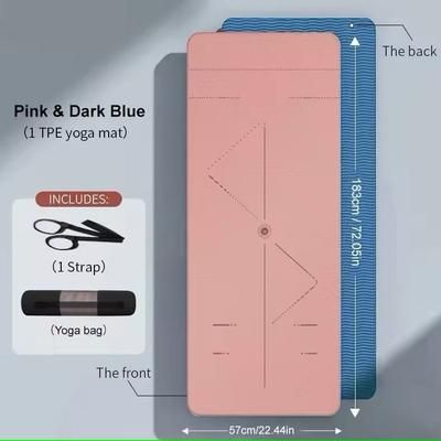 Eco Friendly Non Slip Yoga Mat With Carrying Strap For Home Fitness And Pilates 57 Pink